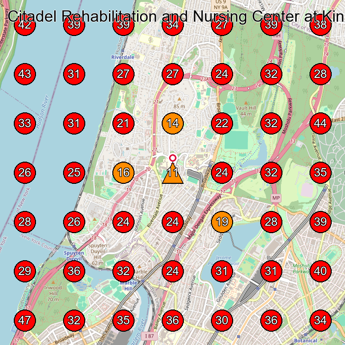 Citadel Rehabilitation and Nursing Center at Kingsbridge GeoGrid visibility map for Nursing Home in Bronx